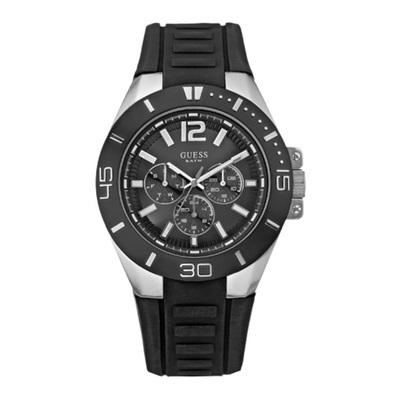 Product Ανδρικό Ρολόι Guess W12597G1 (44 mm) Καουτσούκ Λουράκι Μαύρο base image