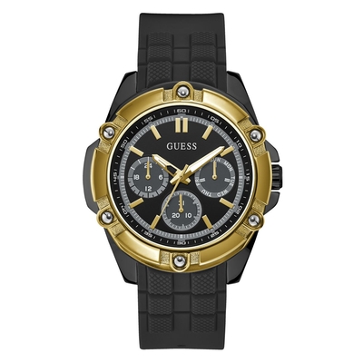 Product Ανδρικό Ρολόι Guess W1302G2 (47mm) Καουτσούκ Λουράκι Μαύρο base image