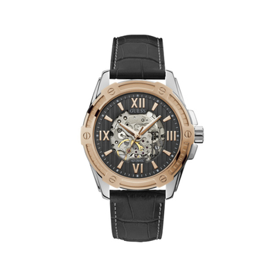 Product Ανδρικό Ρολόι Guess W1308G1 (45mm) Δερμάτινο Λουράκι Μαύρο base image