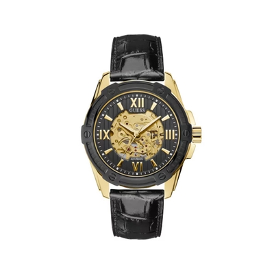Product Ανδρικό Ρολόι Guess W1308G2 (45mm) Δερμάτινο Λουράκι Μαύρο base image