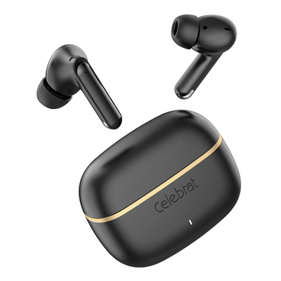 Product Bluetooth Handsfree Celebrat με Θήκη Φόρτισης WD03, True Wireless, 13mm, 30/300mAh, Μαύρα base image