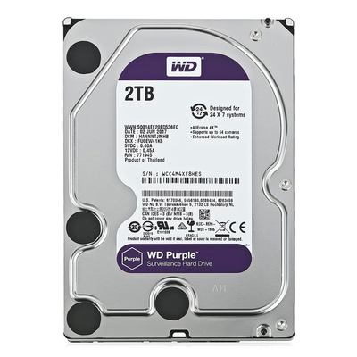 Product Σκληρός Δίσκος Wd 3.5" Purple Surveillance 2TB, 256MB, 5400RPM, SATA III base image