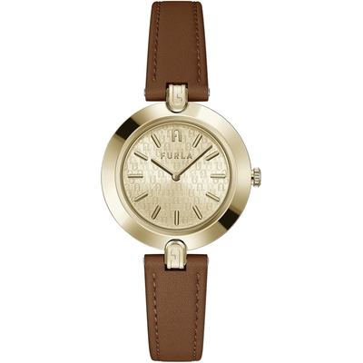 Product Γυναικείο Ρολόι Furla Ww00002002L2 (30mm) Δερμάτινο Λουράκι Καφέ base image