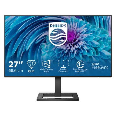 Product Monitor 27" Philips E Line 275E2FAE/00 68.6 cm 2560 x 1440 pixels 4K Ultra HD LED Black base image