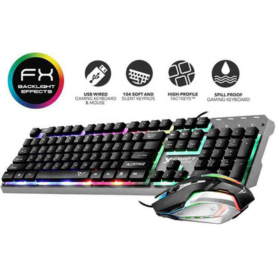 Product Σετ Πληκτρολόγιο Και Ποντίκι Ενσύρματο Alcatroz Waterproof USB RGB X-CRAFT XC3000 base image