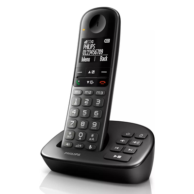 Product Ασύρματο Τηλέφωνο Philips XL4951DS/34 ελληνικό μενού, τηλεφωνητής, μαύρο base image