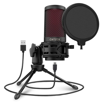 Product Μικρόφωνο Cmteck Επιτραπέζιο Xm550 με Pop Φίλτρο, Καρδιοειδές, Usb, Μαύρο base image