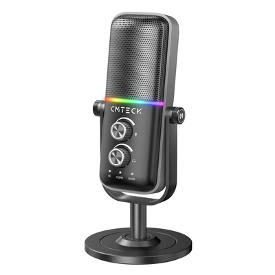 Product Μικρόφωνο Cmteck Επιτραπέζιο Xm600, Omnidirectional/Καρδιοειδές, Usb, Rgb Led, Μαύρο base image