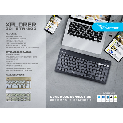 Product Πληκτρολόγιο Ασύρματο Alcatroz Xplorer Go! Btr 200 Slate base image