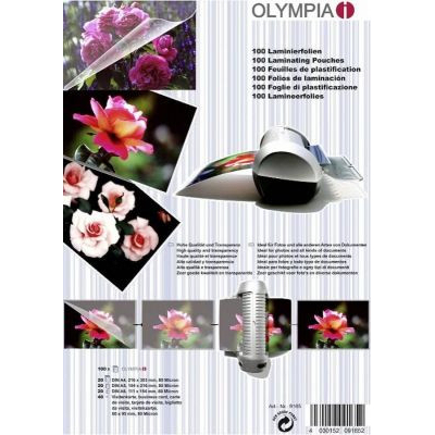 Product Φύλλα Πλαστικοποίησης Olympia 9165, 100 Α4 Α5 Α6 ΕΠΑΓΓΕΛΜΑΤΙΚΕΣ ΚΑΡΤΕΣ base image