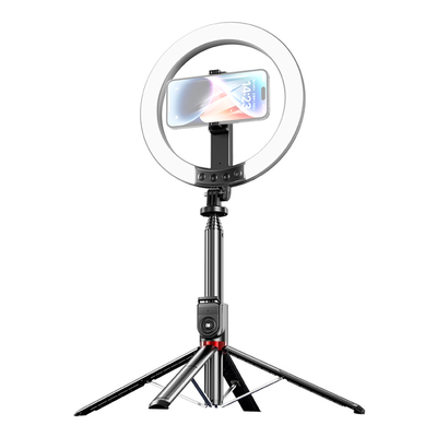 Product Φωτιστικό Δαχτυλίδι Usams LED Zb323 με Τρίποδο & Βάση Smartphone, Μαύρο base image