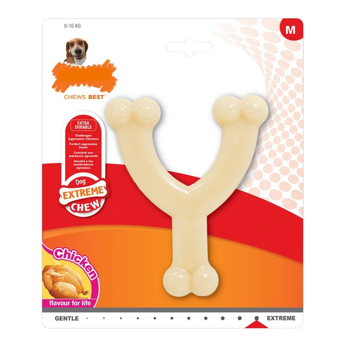 Μασητικό Οδοντοφυΐας Nylabone Σκύλου Extreme Chew Wishbone Size M Κοτόπουλο Nylon