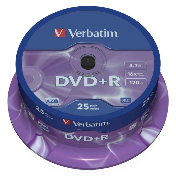 DVD+R Verbatim 1x25 4,7GB 16x Speed Matt Silver