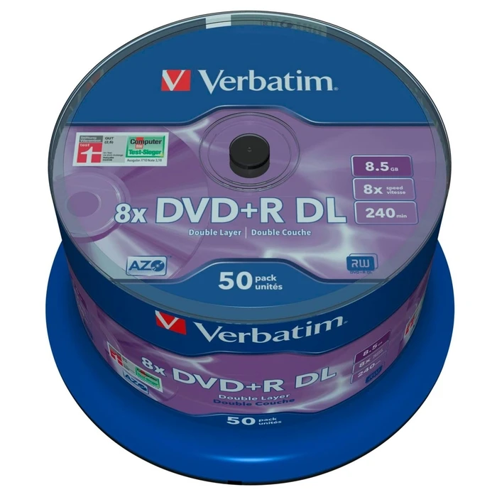 Verbatim DVD+R Double Layer 8x 8.5GB Matt Silver 1x50
