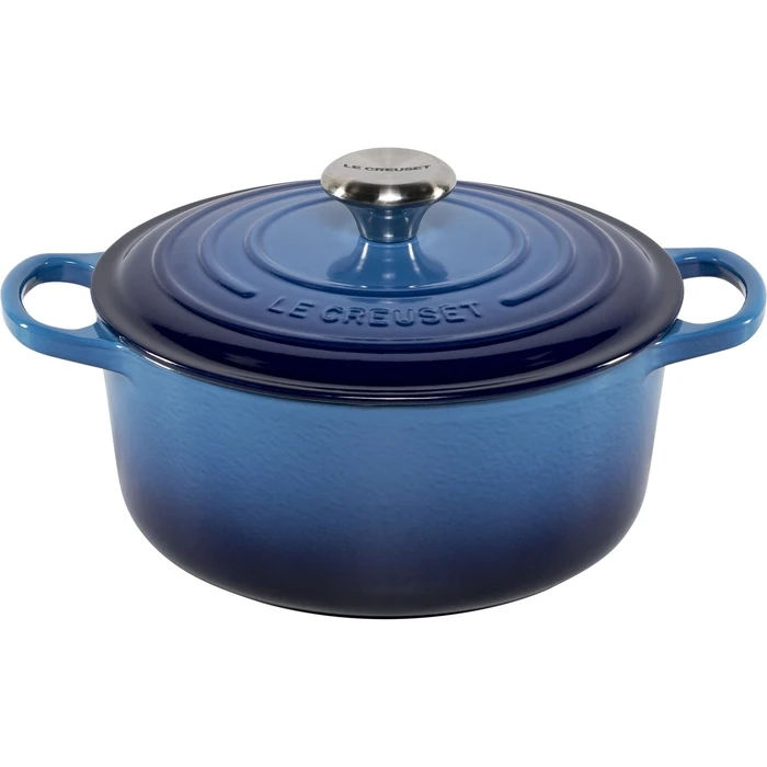 Le Creuset Signature Στρογγυλή Κατσαρόλα 24 cm - Azure Blue
