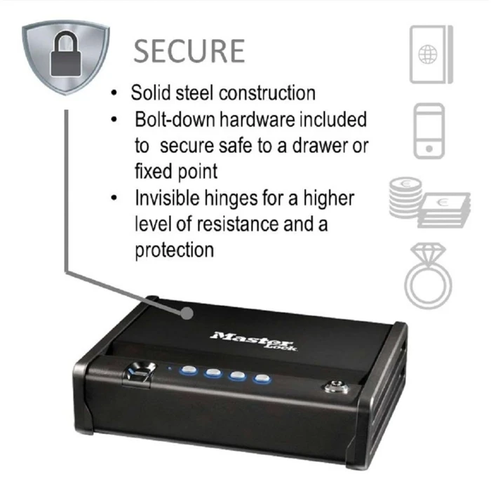 Master Lock Αντικλεπτική προστασία Small Safe MLD08EB biometric lock