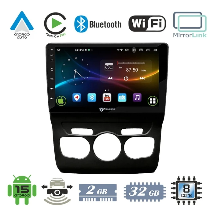 VenCore 3236-10008-0131B - Android 15 Multimedia Head Unit 10.1" IPS for Citroen C4L 2011-2016 - Black