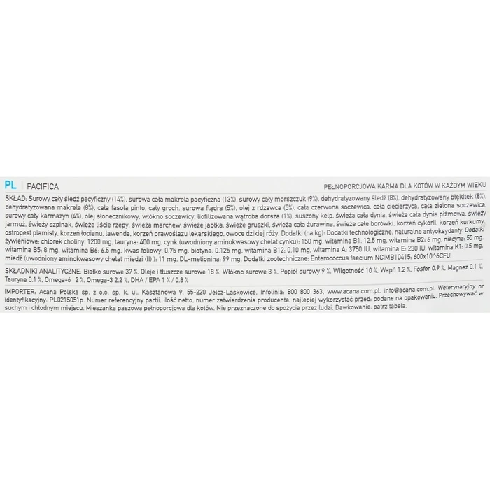 Γατοτροφή Acana Pacifica Ψάρια 1,8 kg