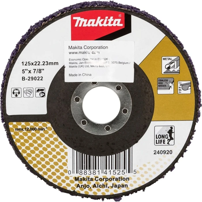 Αξεσουάρ λείανσης & λειαντικών Makita Reinigungsscheibe LL 125 mm δίσκος καθαρισμού 125 mm B-29022