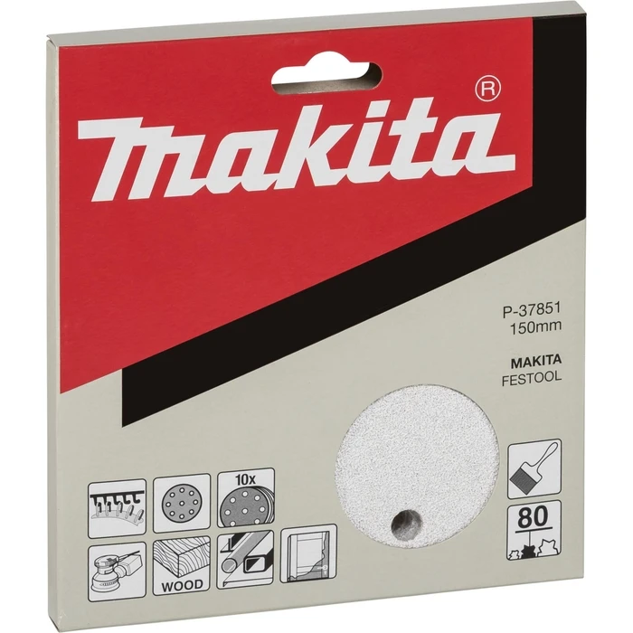 Makita Σανδιστικός Δίσκος 150mm K80, 10 τεμ. (Hook-and-Loop)