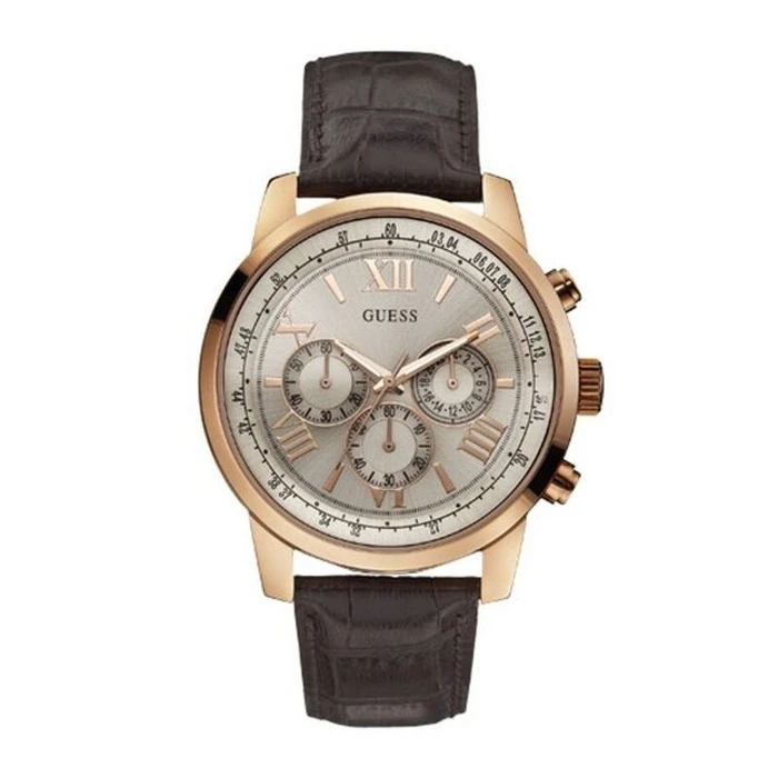 Ανδρικά Ρολόγια Guess W0380G ( 45 mm) Χρώμα Μπεζ/Καφέ
