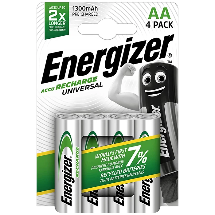 Επαναφορτιζόμενη Μπαταρία Εnergizer Energizer Aa-Hr6/1300mah/4tem Αα-Hr6 Σε Blister 4 τμχ