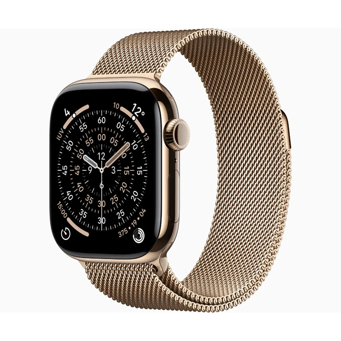 Apple Watch Series 11 Cellular Titanium 42mm Αδιάβροχο με eSIM και Παλμογράφο (Gold Titanium Case with Gold Milanese Loop)