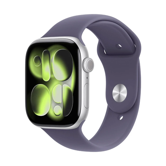 Apple Watch Series 11 Aluminium 42mm Αδιάβροχο με Παλμογράφο (Silver Aluminium Case with Purple Fog Sport Band - M/L)