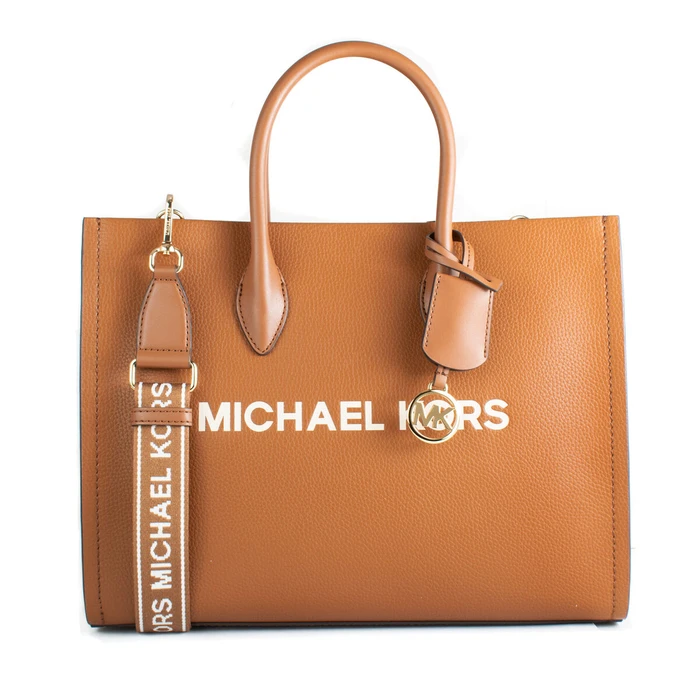 Michael Kors Michael Δερμάτινη Γυναικεία Τσάντα Ώμου Καφέ 35R5G7ZT2L-LUG