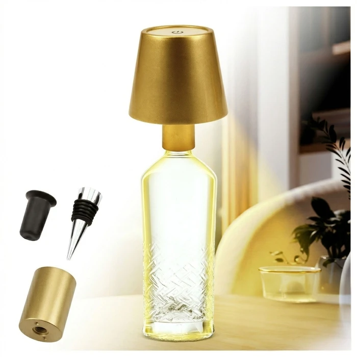 Add Living Επαναφορτιζόμενο Φωτιστικό LED Μπουκάλι V2442-3237 (Χρυσαφί)