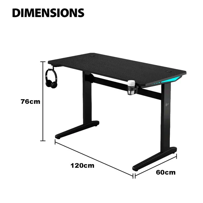 Γραφείο Gaming LGP With RGB LED EFFECTS Black