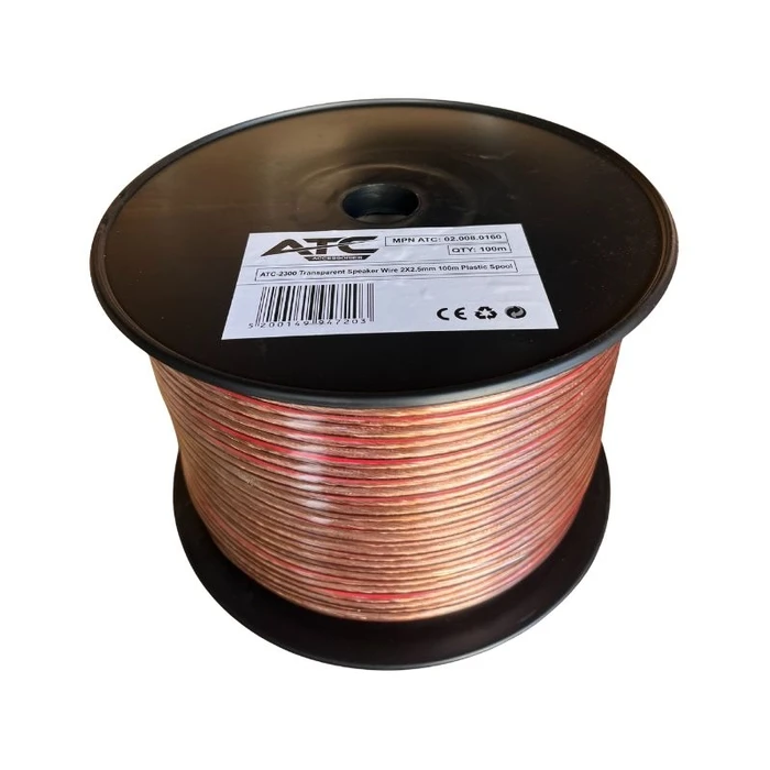 Atc ATC-2300 Speaker Cable Reel Transparent 2x2.5mm 100m (CCA)