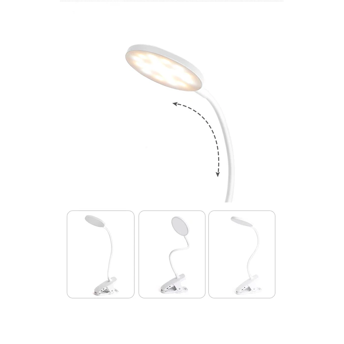 Φωτιστικό Γραφείου LED με κλιπ WD-6651 WEIDASI Λευκό