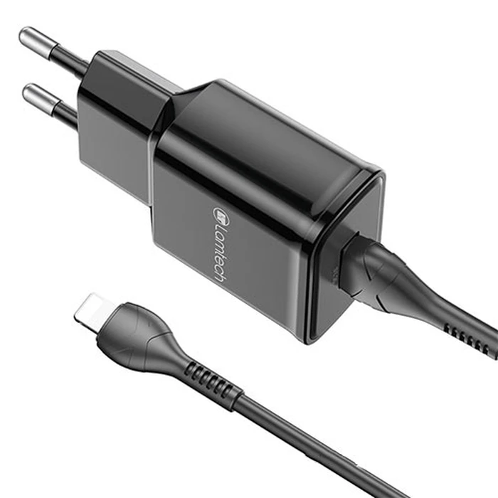 Φορτιστής Πρίζας Lamtech Charger QC3.0 18W With Lightning Cable 1M Black