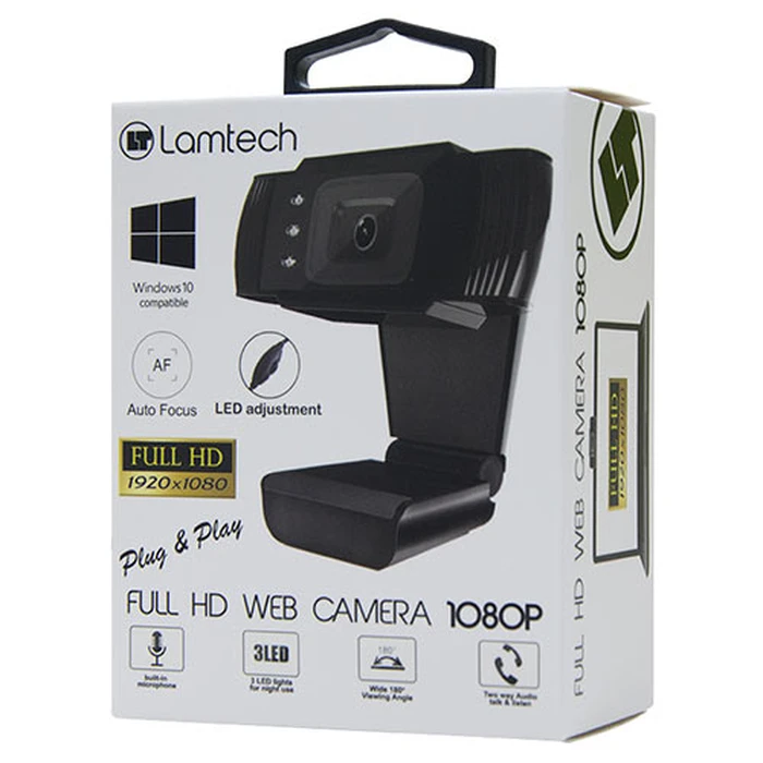 Webcam Lamtech FULL HD USB With LED 1080P