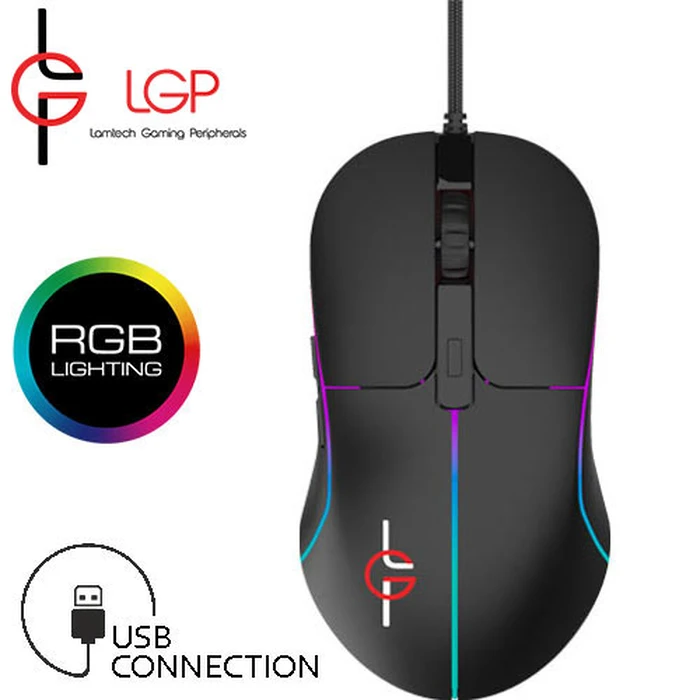Ποντίκι Gaming Ενσύρματο Lamtech 7-BUTTON RGB USB 6400 DPI 'URANUS'