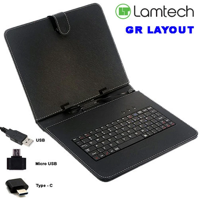 Θήκη Tablet Lamtech Black Universal 10.1'-10.4' With GR KEYBOARD & 3 USB TIPS
