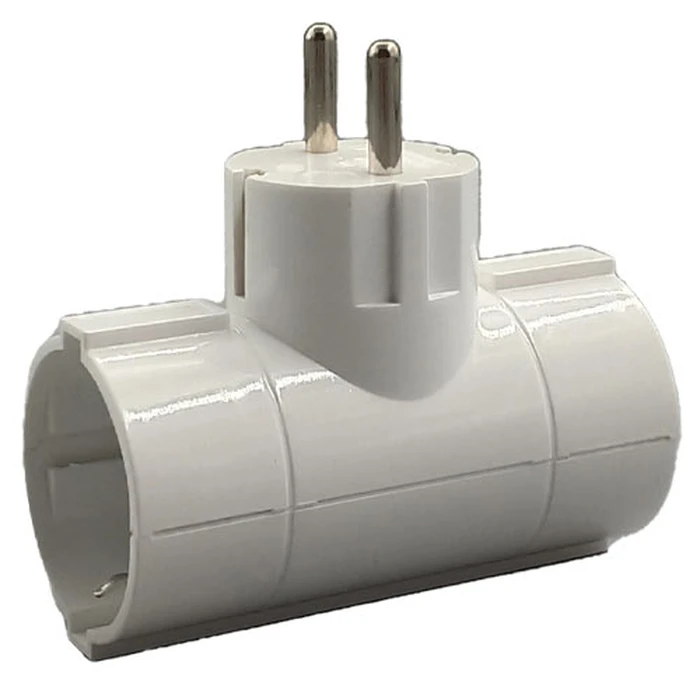 Ταφ Lamtech Splitter With 2 SCHUKO OUTLETS WHITE