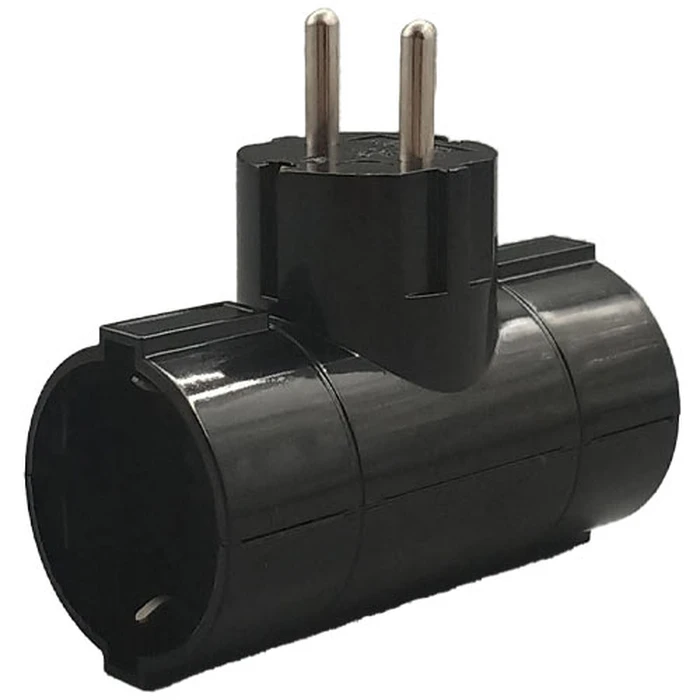 Ταφ Lamtech Splitter With 2 SCHUKO OUTLETS Black