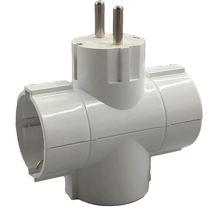 Ταφ Lamtech Splitter With 3 SCHUKO OUTLETS WHITE