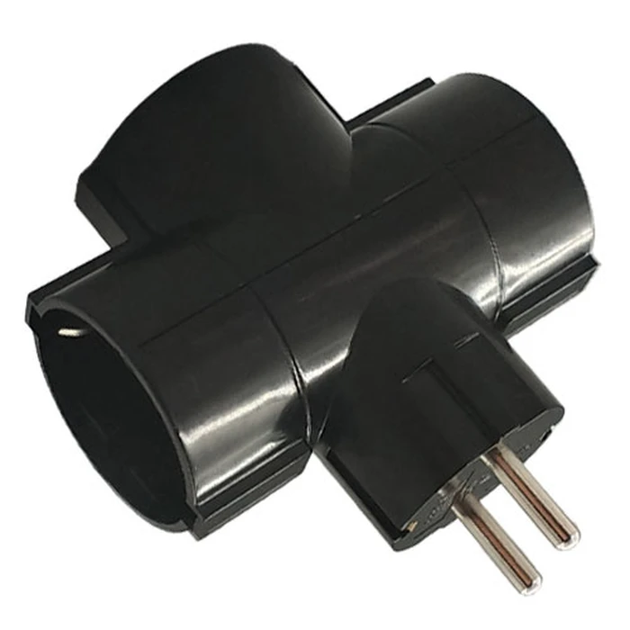 Ταφ Lamtech Splitter With 3 SCHUKO OUTLETS Black