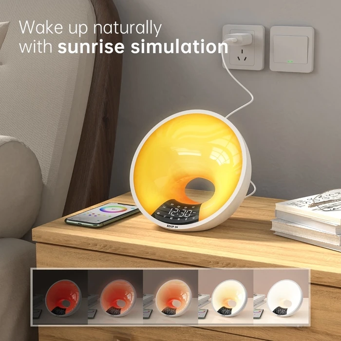EDUP A90 Ξυπνητήρι Wake Up Light (Sunrise/Sunset) με Bluetooth, FM και WiFi