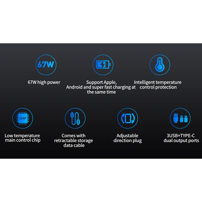 Φορτιστής Αυτοκινήτου XO CC62 Smart Μεταλλικός 4 σε 1 Retractable