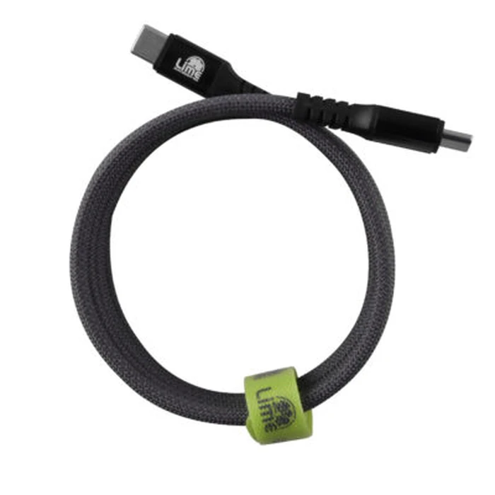 Lime LBMCC04 Ανθεκτικό Μαγνητικό Πλεκτό Καλώδιο USB-C σε USB-C 120W 1,2m Γκρι