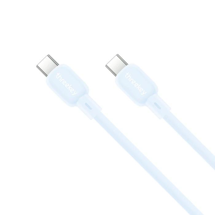 XO TK-NB09 Καλώδιο Σιλικόνης Type-C σε Type-C 60W Μπλε