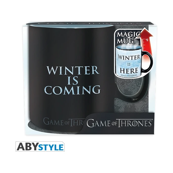 Abysse Game Of Thrones 'Winter is Here' 460ml Heat Changing Ceramic Mug Black