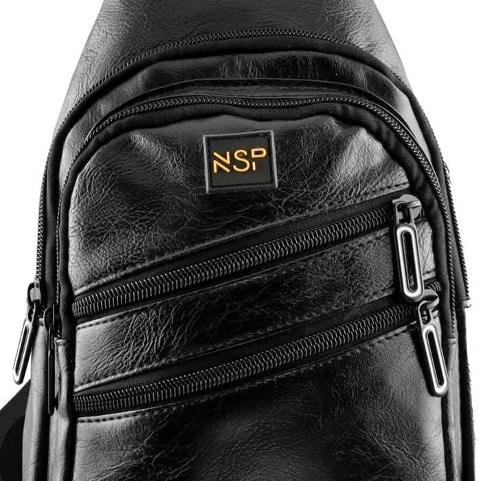 NSP N121 Force Leather-look Crossbody Bag 5.7L (Black)