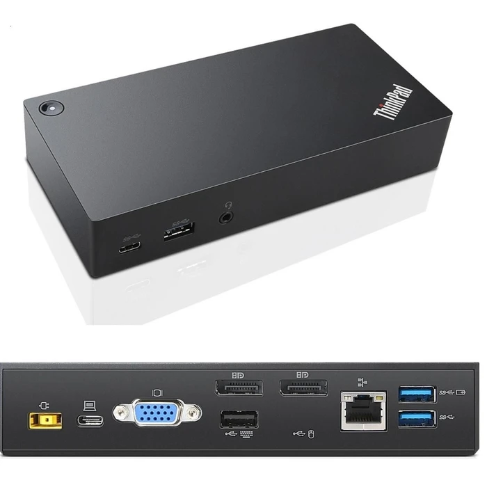 Lenovo ThinkPad USB-C Docking Station with DisplayPort, PD and Ethernet - Black