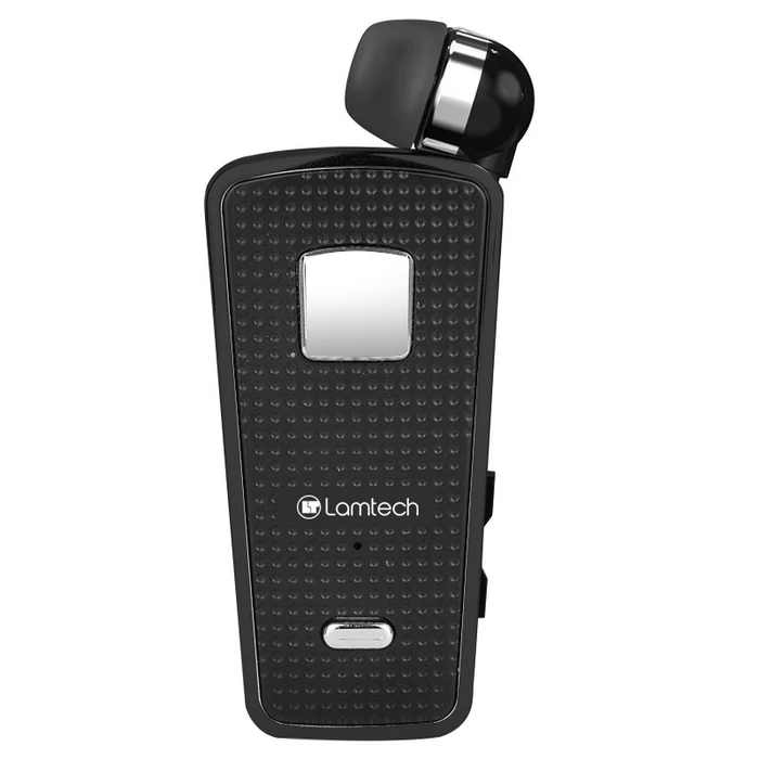 Bluetooth Handsfree Lamtech RETRACTABLE BT 5.0 CLIP ON Black (HANGING CORD)