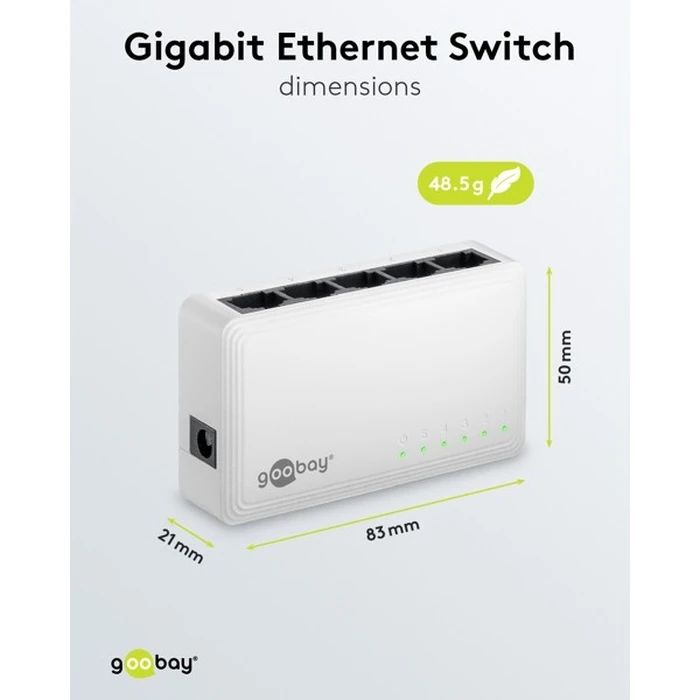 Goobay Gigabit Ethernet Switch 5 Θυρών 64563 - Λευκό
